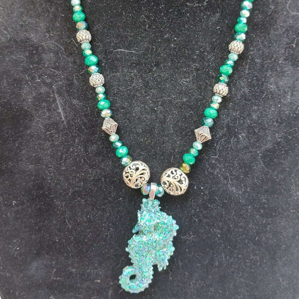 Handmade seahorse boho necklace